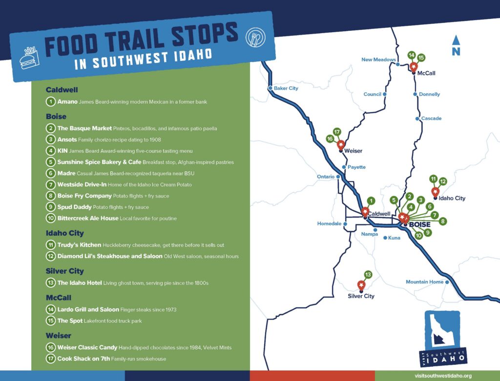 Food stops through the Southwest Idaho region